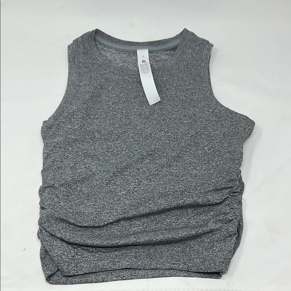 Lululemon Athletica Gray Ruched Sleeveless Tank Top size 6